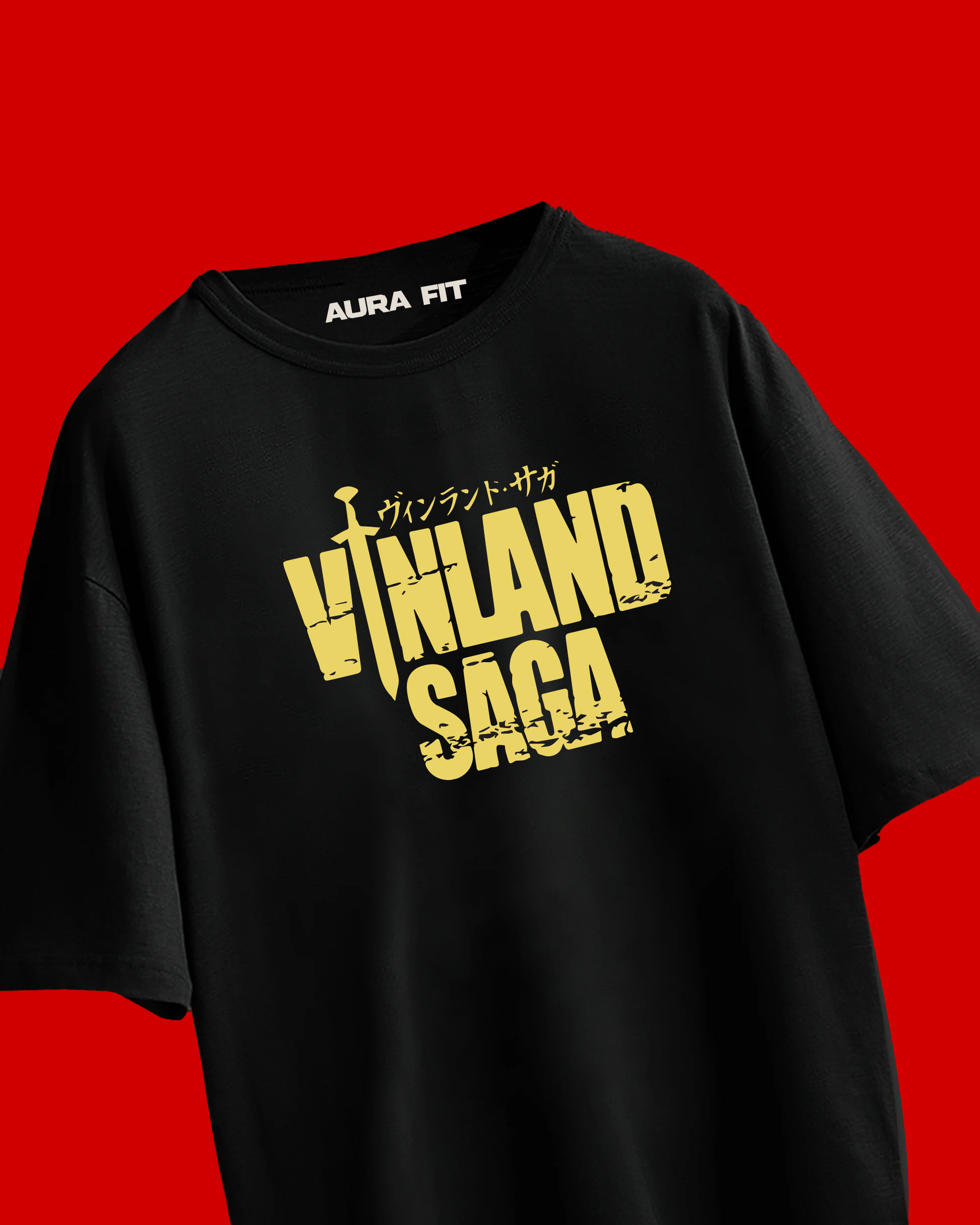Vinland Saga oversized anime t-shirt – Thorfinn design black cotton