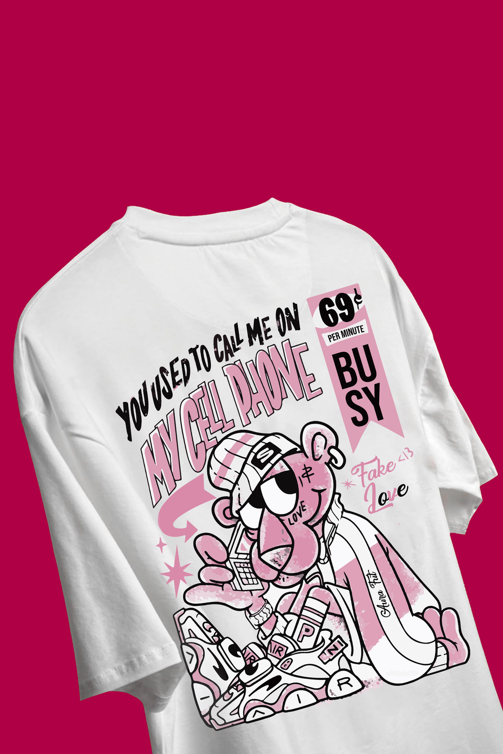 Pink Panther Streetwear Graphic Tee – Women’s Oversized T-Shirt | Aura Fit