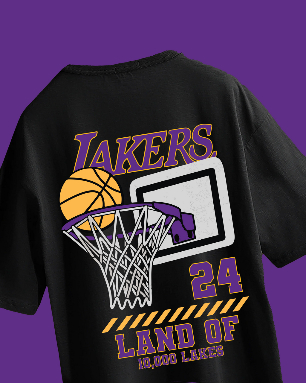 Lakers oversized t-shirt – LA basketball streetwear in purple and gold