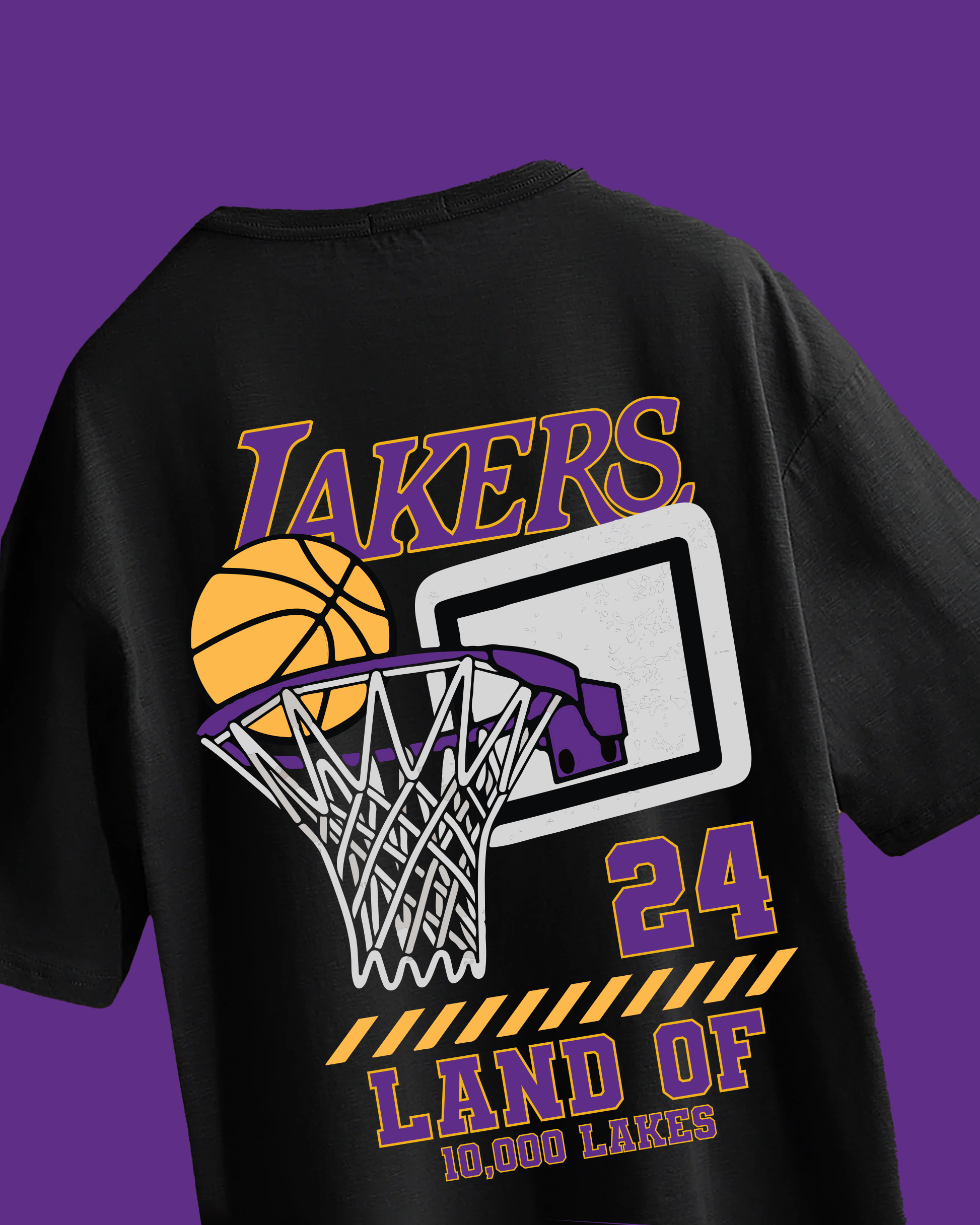 Lakers oversized t-shirt – LA basketball streetwear in purple and gold