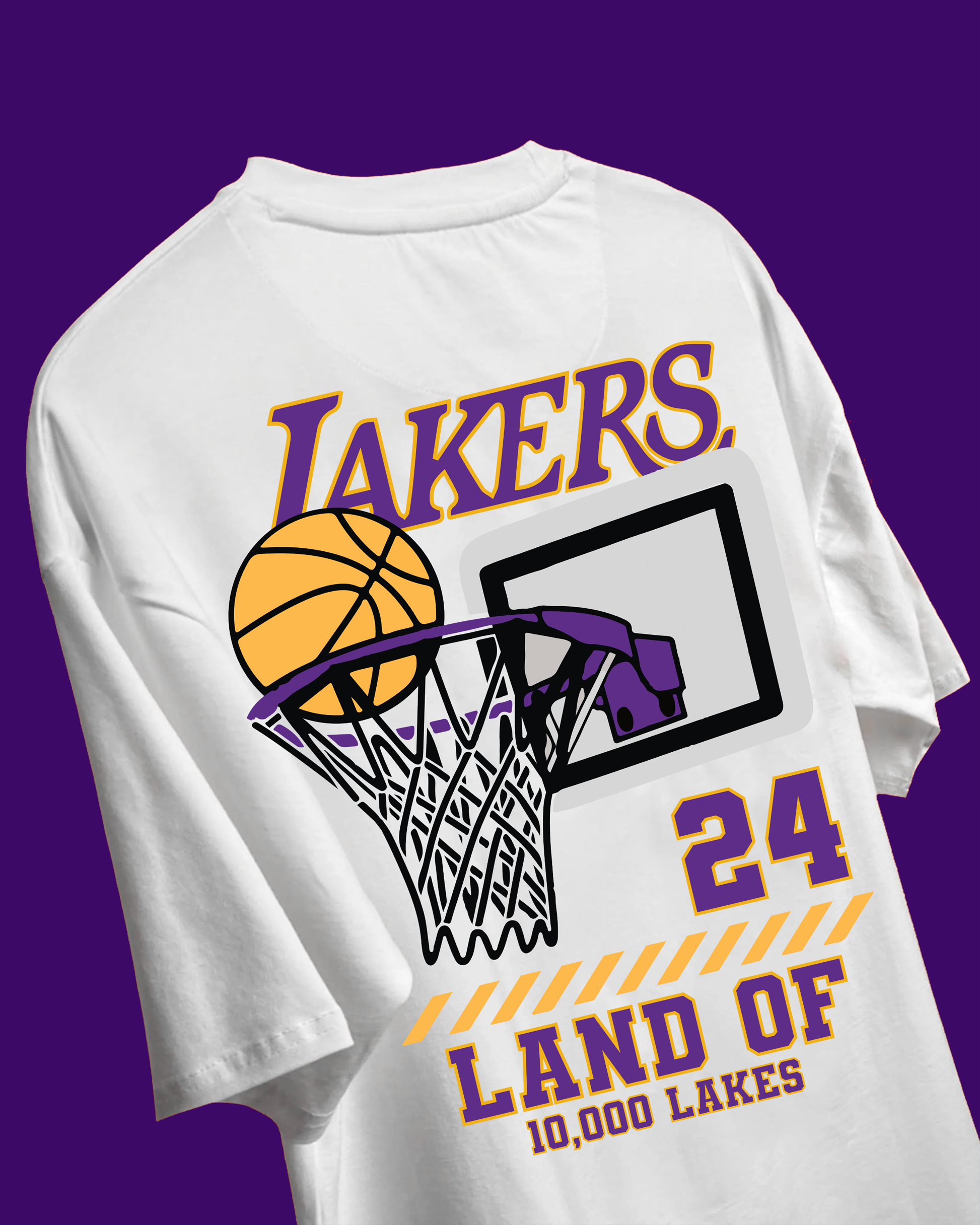 Lakers oversized t-shirt – LA basketball streetwear in purple and gold