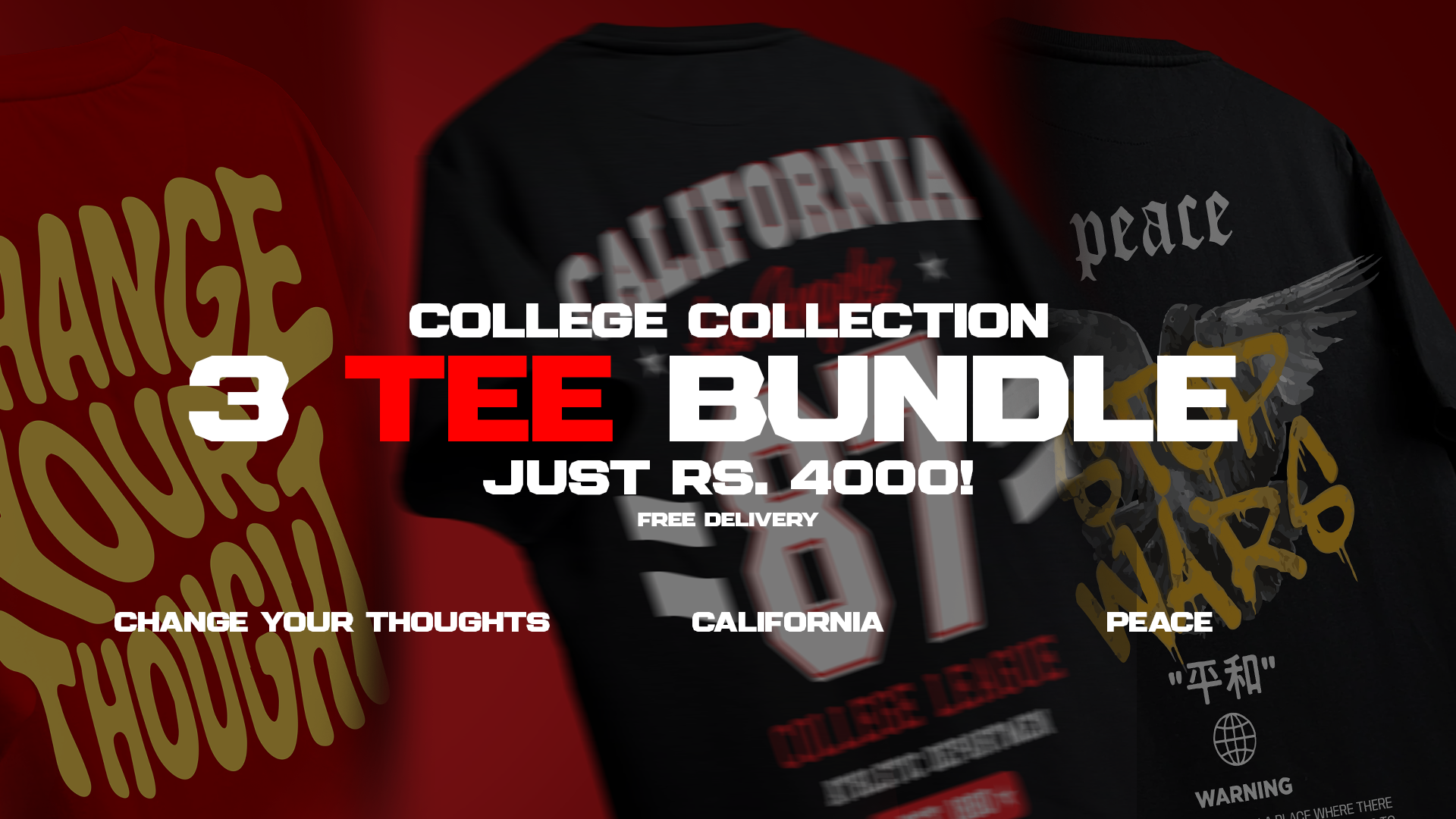 3 Tee Bundle collection  – Street wear - Oversized Tshirt