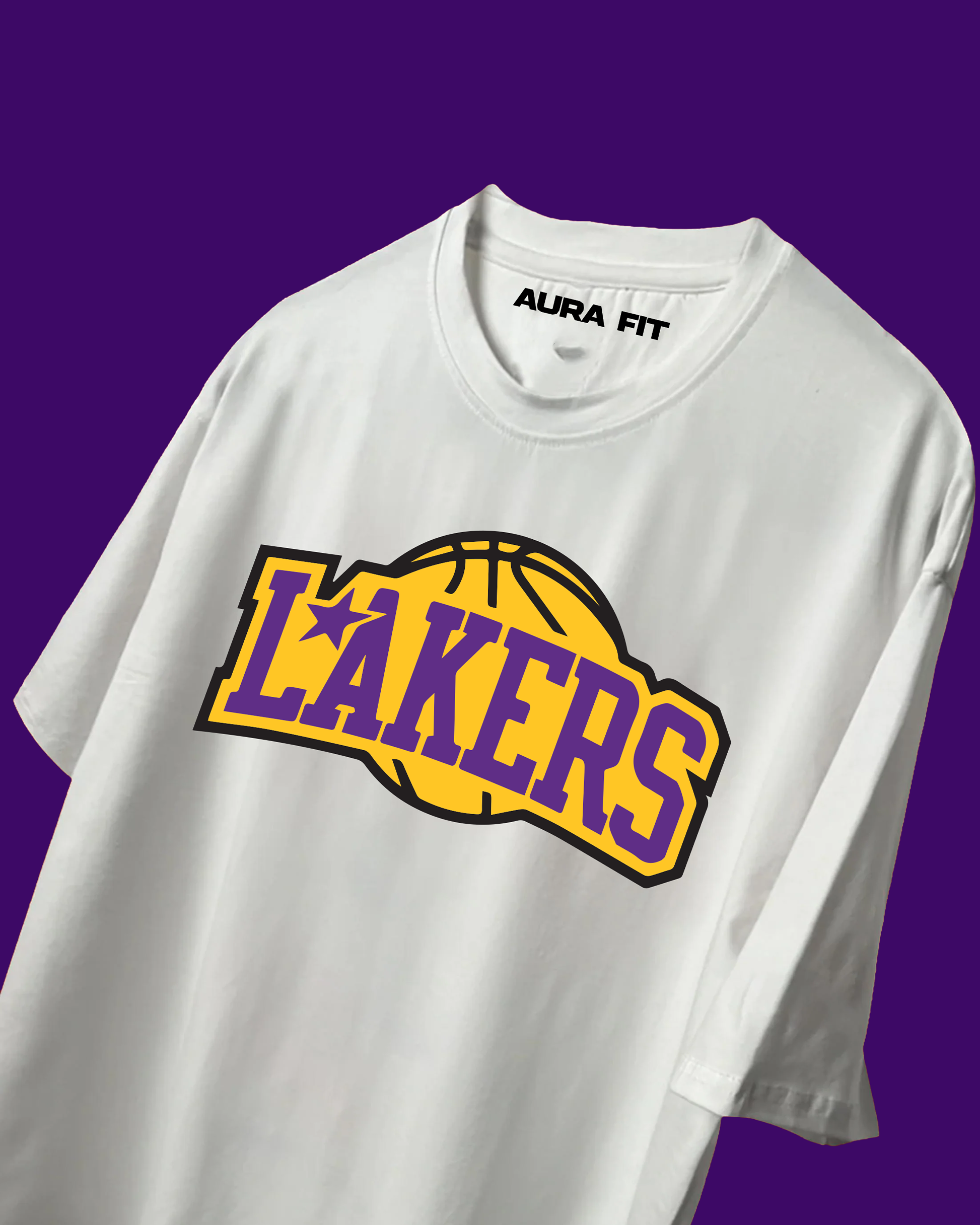 Lakers oversized t-shirt – LA basketball streetwear in purple and gold